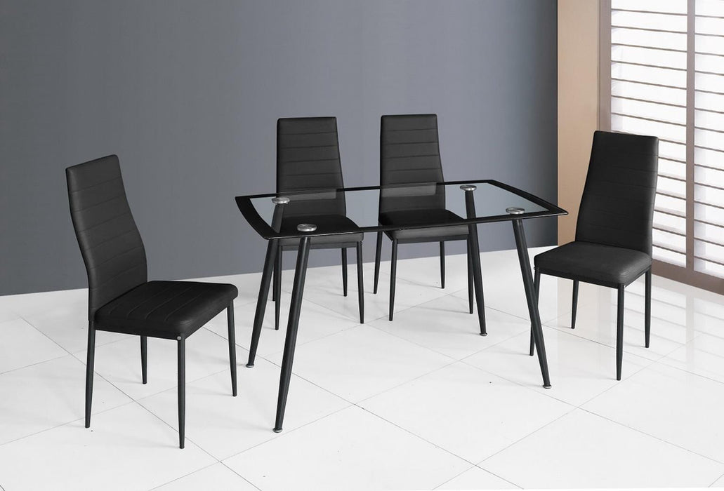 D340 Black Dining Table-4 Chairs