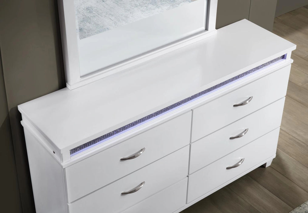White Led King Bed