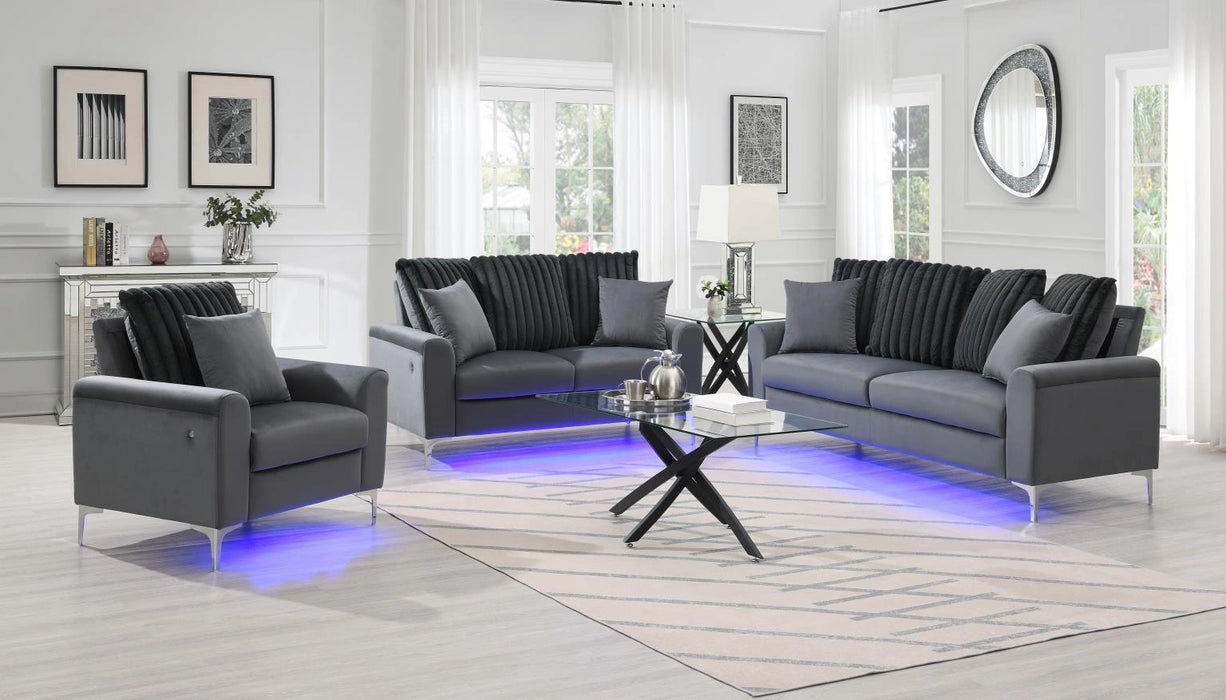 Gray Led Loveseat
