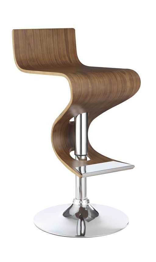 Covina Adjustable Bar Stool Walnut and Chrome image