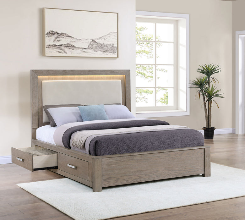 Kenora Panel Platform Storage Bed with LED Lighting