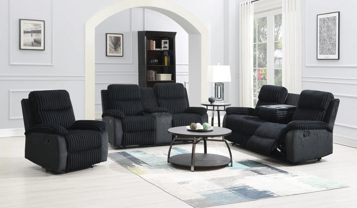 Black Corduroy Motion Loveseat