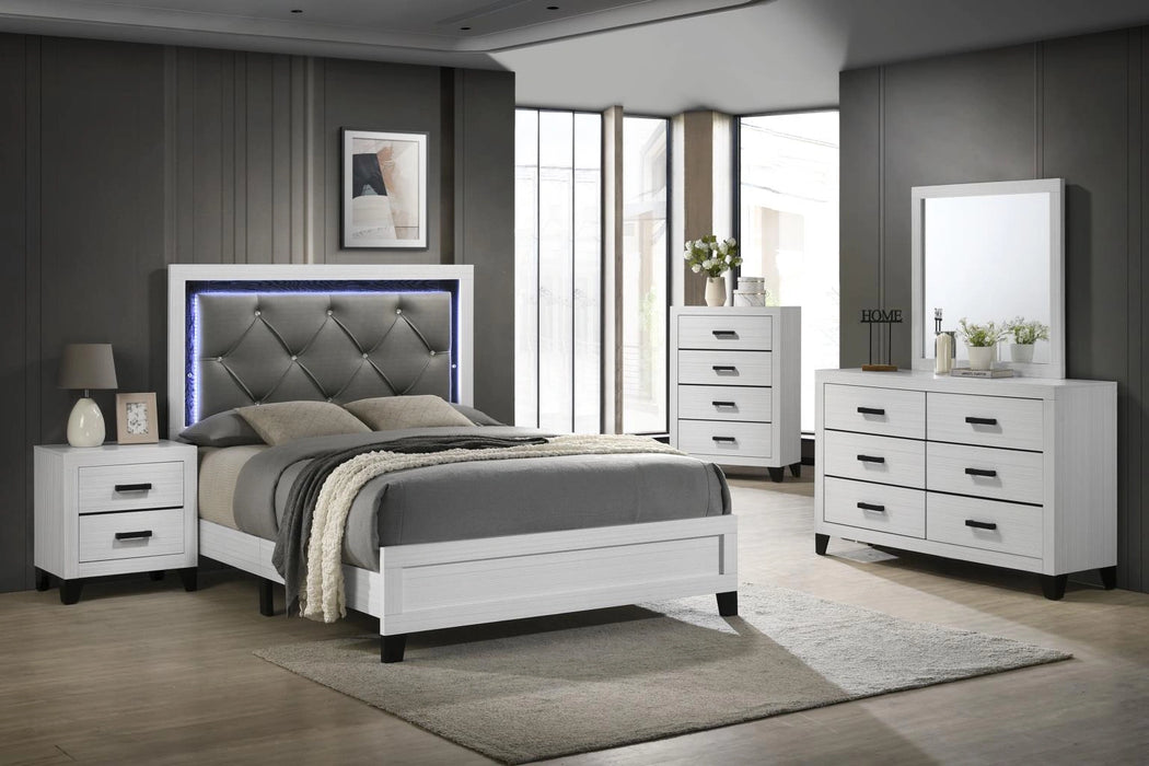 White Led King Bed