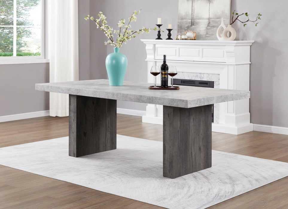 Gray 3D Faux Paper Marble Dining Table