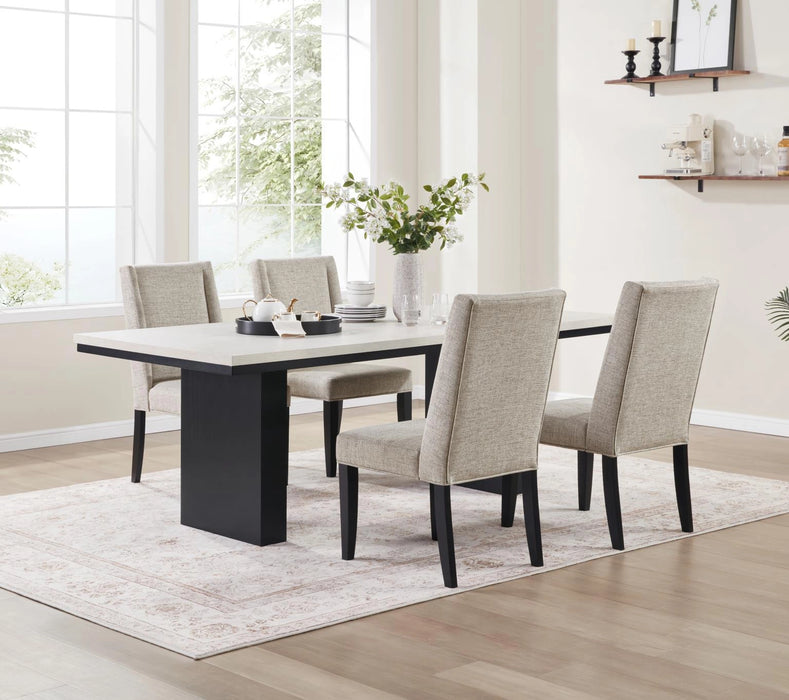 Black/Vory White Dining Uph Side Chair