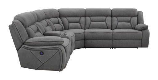 Higgins 4-piece Upholstered Power Sectional Grey image