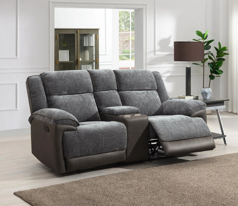 Gray Motion Sofa W/Drop Down Table