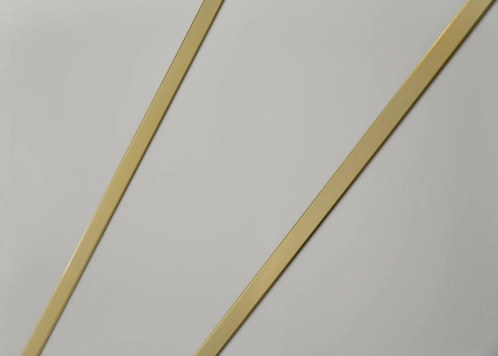 White/Gold Line Led Queen Bed