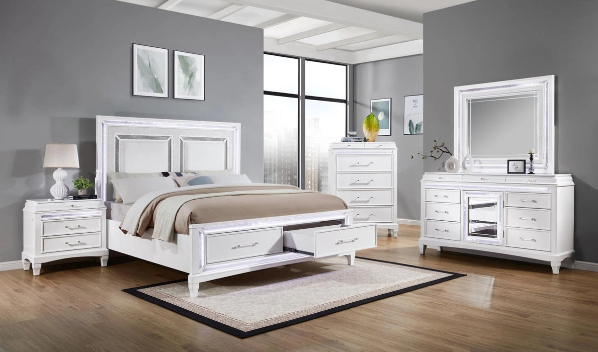 White Led King Bed