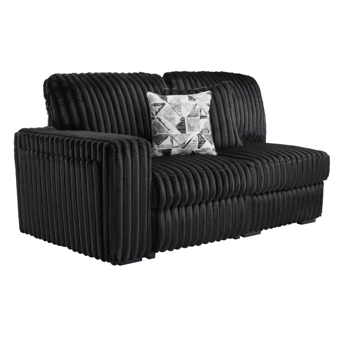 Black Corduroy Power Reclining 4 Pc Sectional W/2 Wireless Charger