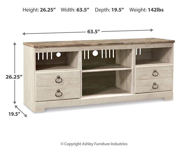 Willowton 64" TV Stand with Electric Fireplace