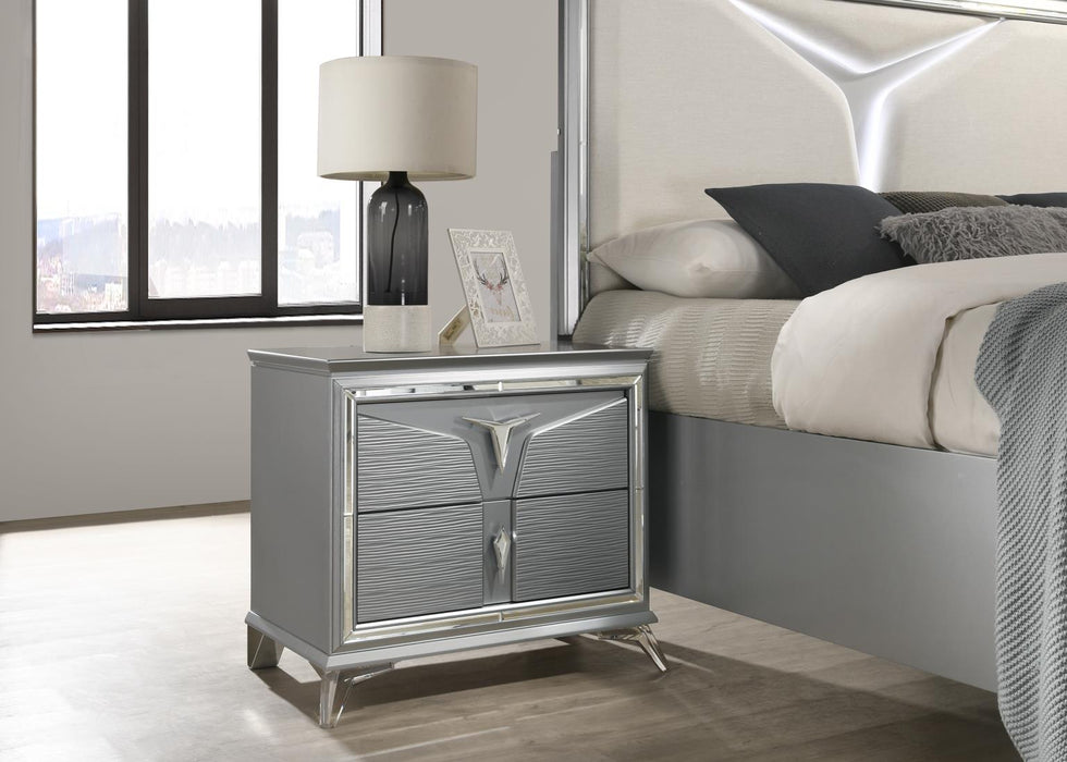 B024 Olive Silver Night Stand