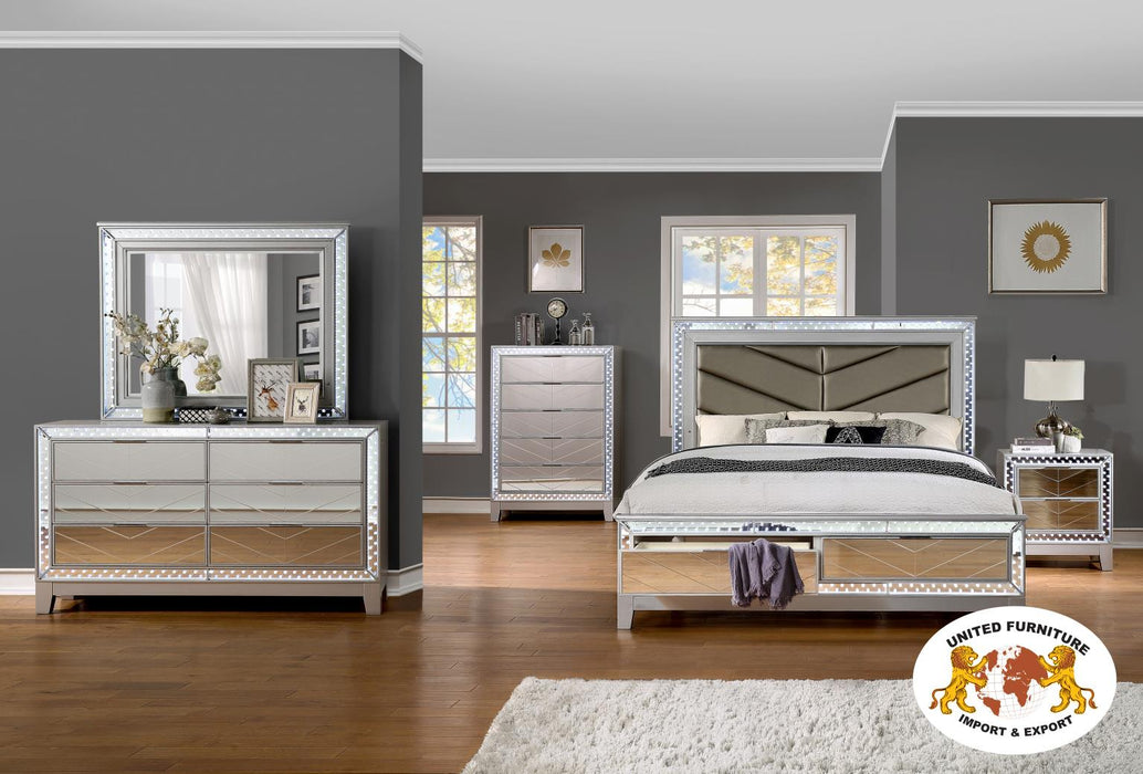 B030 Queen Bed Frame-Dresser-Mirror