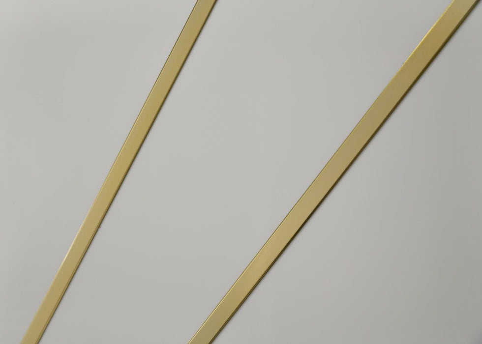 White/Gold Line Led Queen Bed