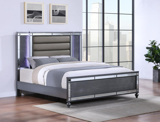 B223 Charcoal Gloss Bed With Led Light - Furniture Citi (Multi Location - MI)