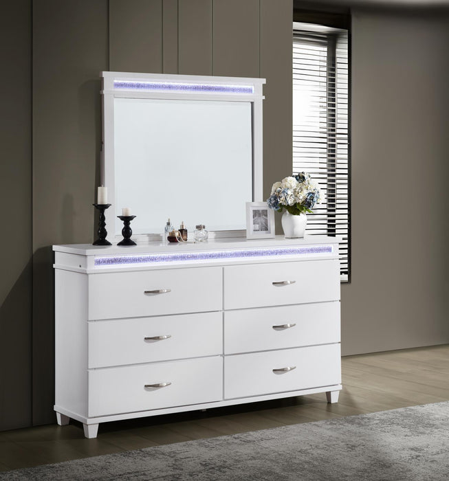 White Led Queen Bed