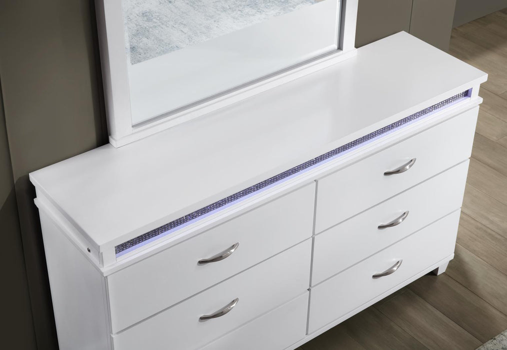 White Led King Bed