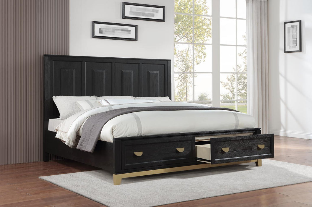 B236 Black-Gold Bed - Furniture Citi (Multi Location - MI)