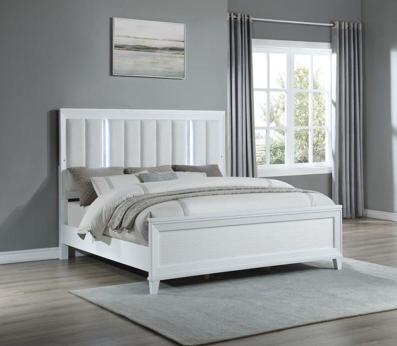 White Led Queen Bed