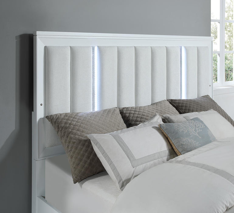White Led Queen Bed