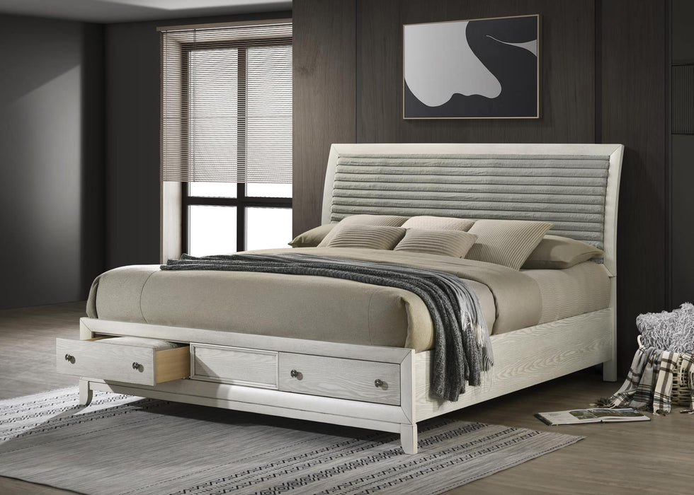 Antique White Oak Queen Bed