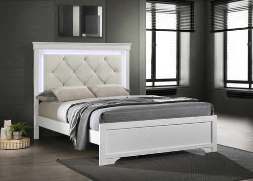 B396 White Led Bed Frame - Furniture Citi (Multi Location - MI)