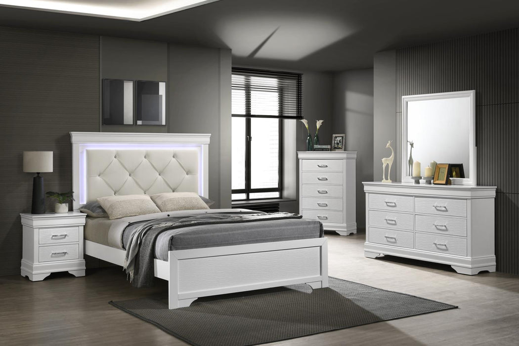 B396 Twin Bed Frame-Dresser-Mirror