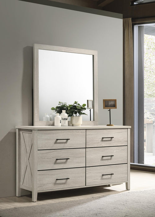 B523 White Wash Mirror
