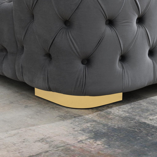 B541 Gray Velvet Bed With Fireplace-Tv Mount-Bluetooth Speaker-Usb - Furniture Citi (Multi Location - MI)