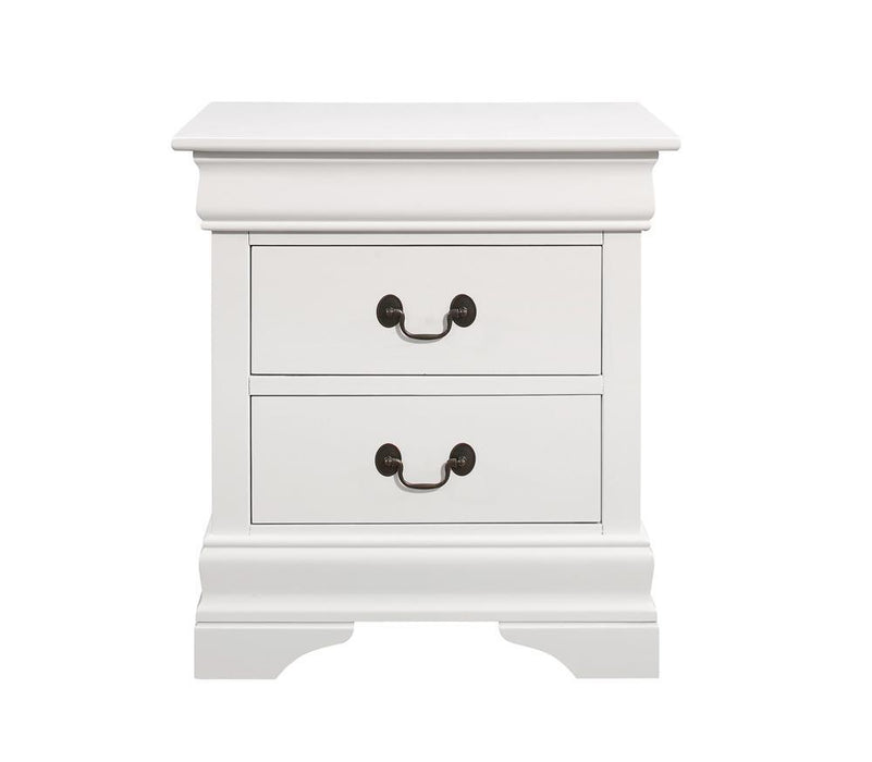 Louis Philippe 2-drawer Nightstand White