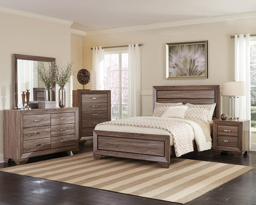 Kauffman California King, E.king, & Queen Panel Bed Washed Taupe - Furniture Citi (Multi Location - MI)