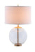 Kenny Drum Shade Table Lamp with Glass Base White - Furniture Citi (Multi Location - MI)