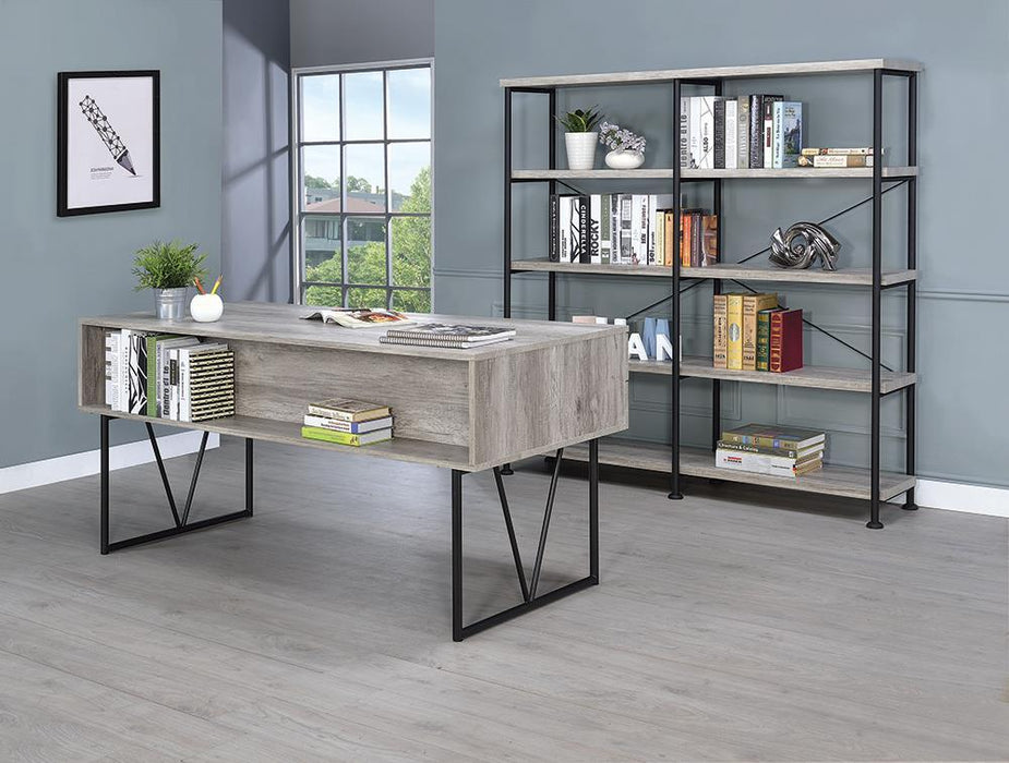 Analiese 4-shelf Open Bookcase Grey Driftwood