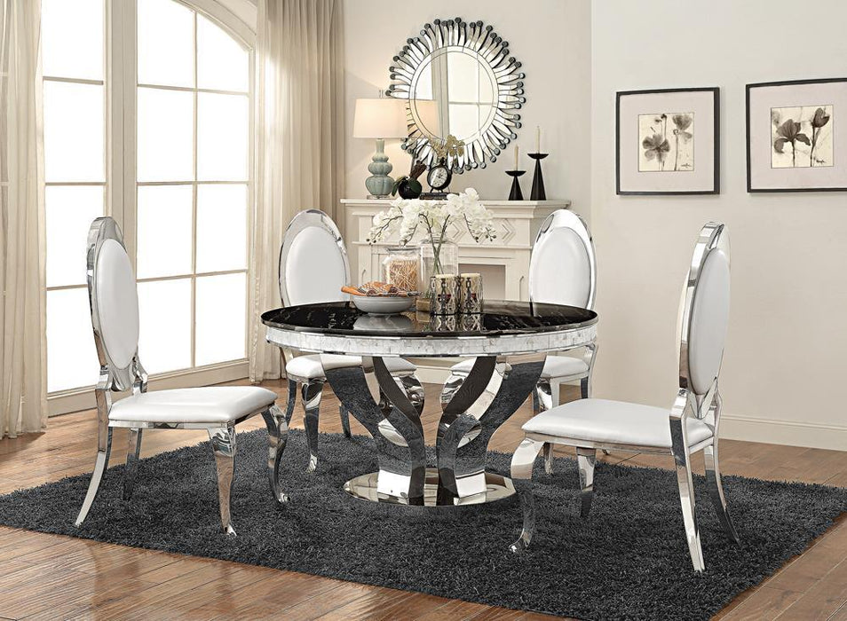 Anchorage Round Dining Table Chrome and Black