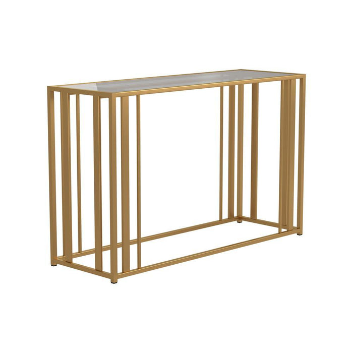 Adri Metal Frame Sofa Table Matte Brass