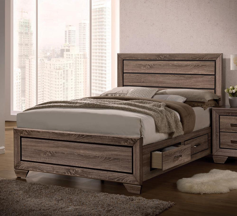 Kauffman California King, E.king, & Queen Panel Bed Washed Taupe - Furniture Citi (Multi Location - MI)