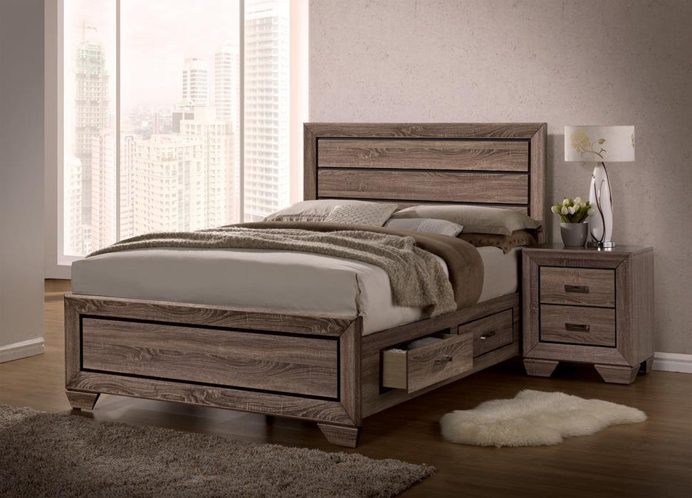 Kauffman California King, E.king, & Queen Panel Bed Washed Taupe - Furniture Citi (Multi Location - MI)