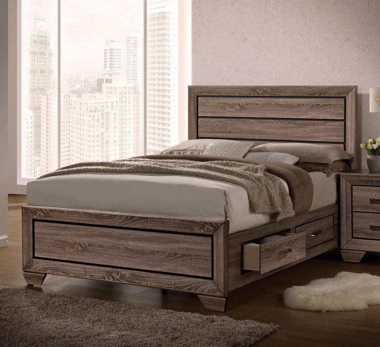 Kauffman California King, E.king, & Queen Panel Bed Washed Taupe - Furniture Citi (Multi Location - MI)