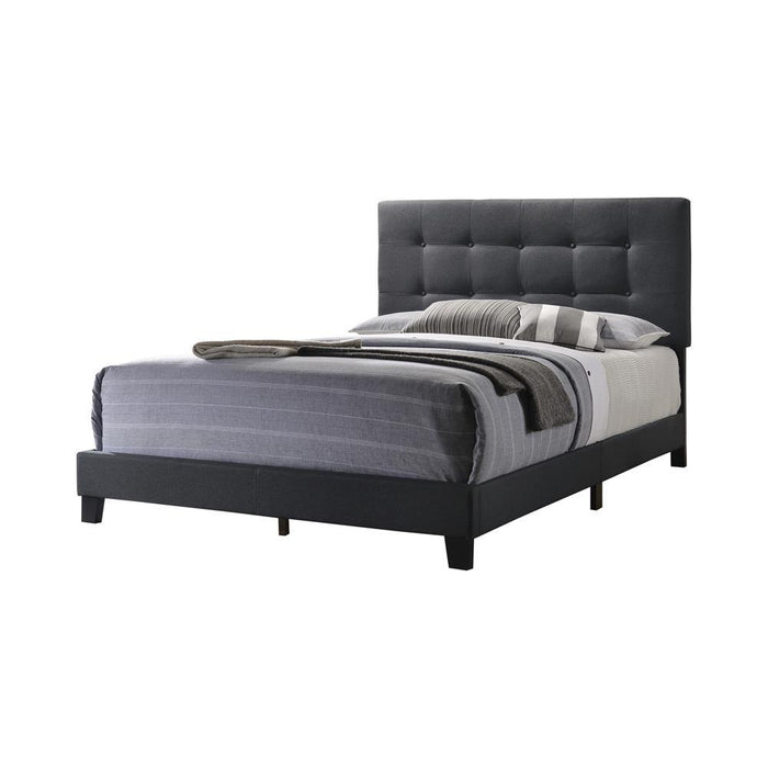 Mapes Tufted Upholstered Eastern King Bed Charcoal