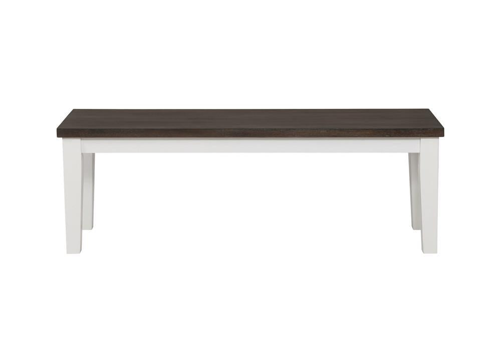 Kingman Rectangular Bench Espresso and White