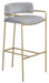Comstock Upholstered Low Back Stool Grey and Gold - Furniture Citi (Multi Location - MI)
