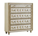 Antonella 5-drawer Upholstered Chest Ivory and Camel - Furniture Citi (Multi Location - MI)