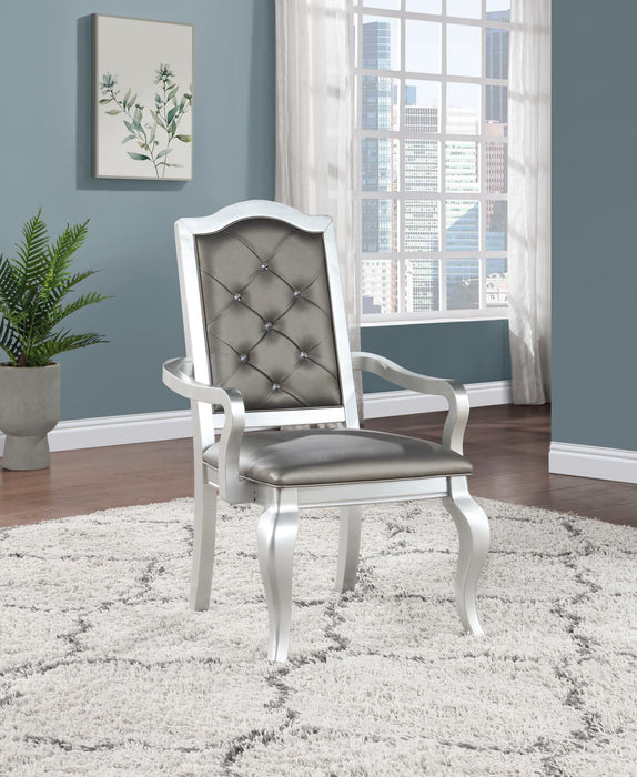 D109 Silver Shimmer Dining Arm Chair