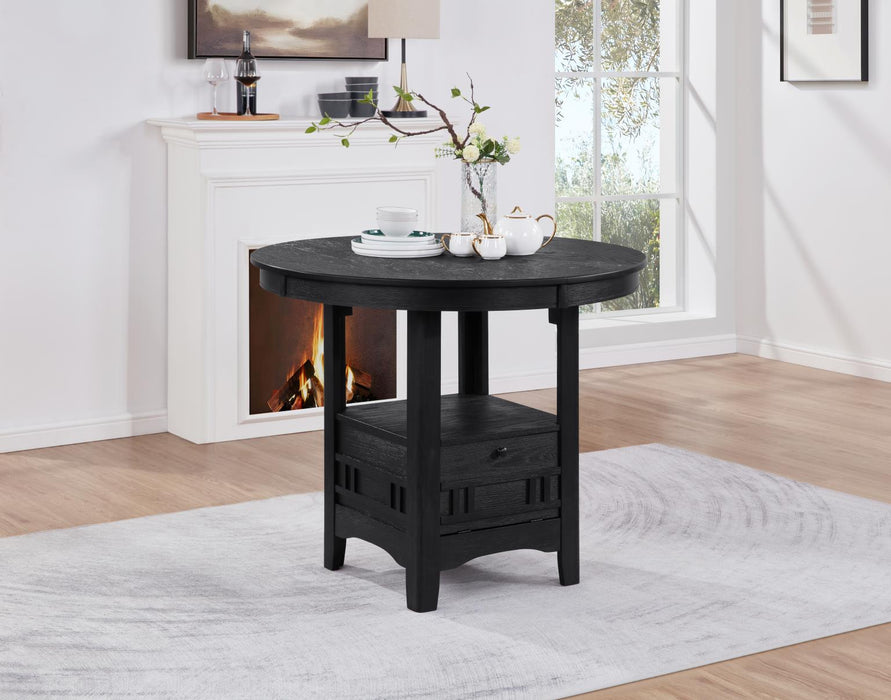 Black Counter Height Extension Table Wire Brush