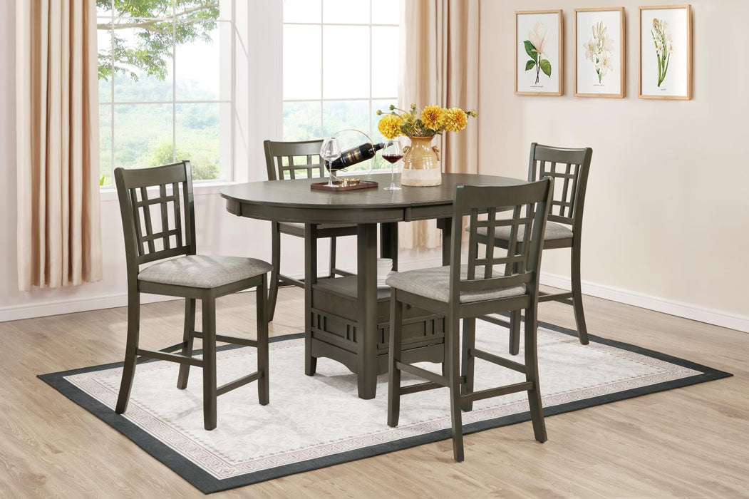 Gray Counter Height Extension Table Wire Brush