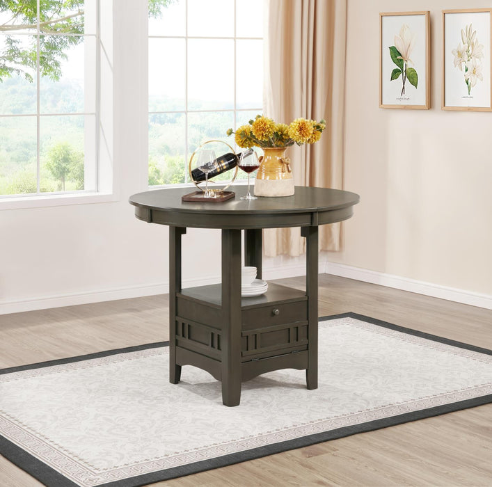 Gray Counter Height Extension Table Wire Brush