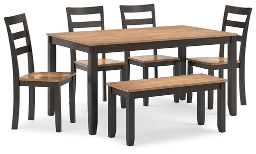 Gesthaven Dining Table with 4 Chairs and Bench (Set of 6) - Furniture Citi (Multi Location - MI)