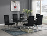 G-081-T-BLACK Dining Table-Black Marble-4 Velvet Chairs - Furniture Citi (Multi Location - MI)