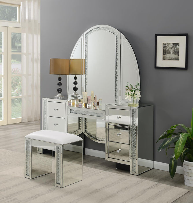 G-305 Glamour Vanity With Mirror and Stool