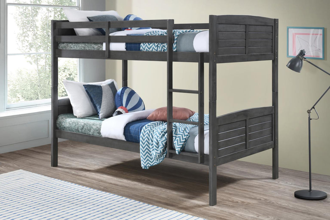 S100 Antique Gray Twin-Twin Bunk Bed